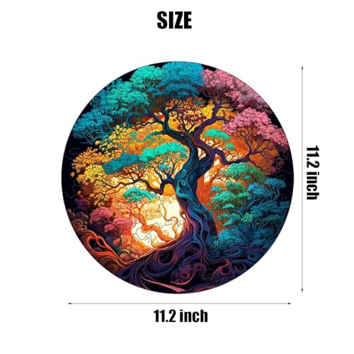 Wetufin Life Tree Wooden Jigsaw Puzzle for Adults – 11.2 Inch Unique Shape Basswood Puzzle, Great Gift for Birthday Christmas