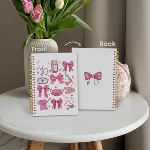 Wheatwin Pink Nurse Notebook A5 – 164 Pages, Hardcover, Waterproof, 5.5x8.3 Inch Journal for Nursing Students and RNs