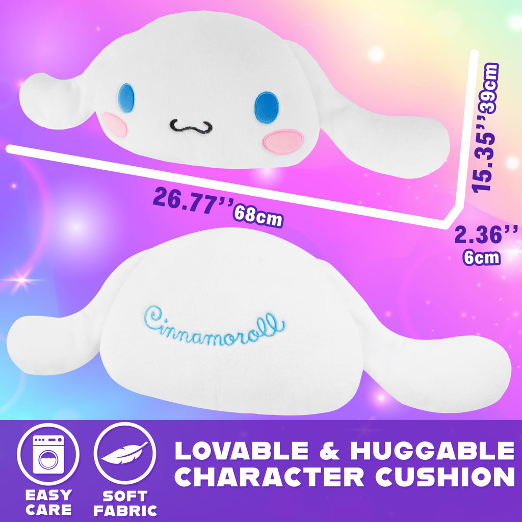 White Cinnamoroll Plush Pillow - Soft Velvet Throw Cushion by Get Trend 15.7x15.4 in