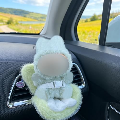 White Doll Car Seat for 3–8 Inch Figures – Car Vent Clip & Desktop Stand Included