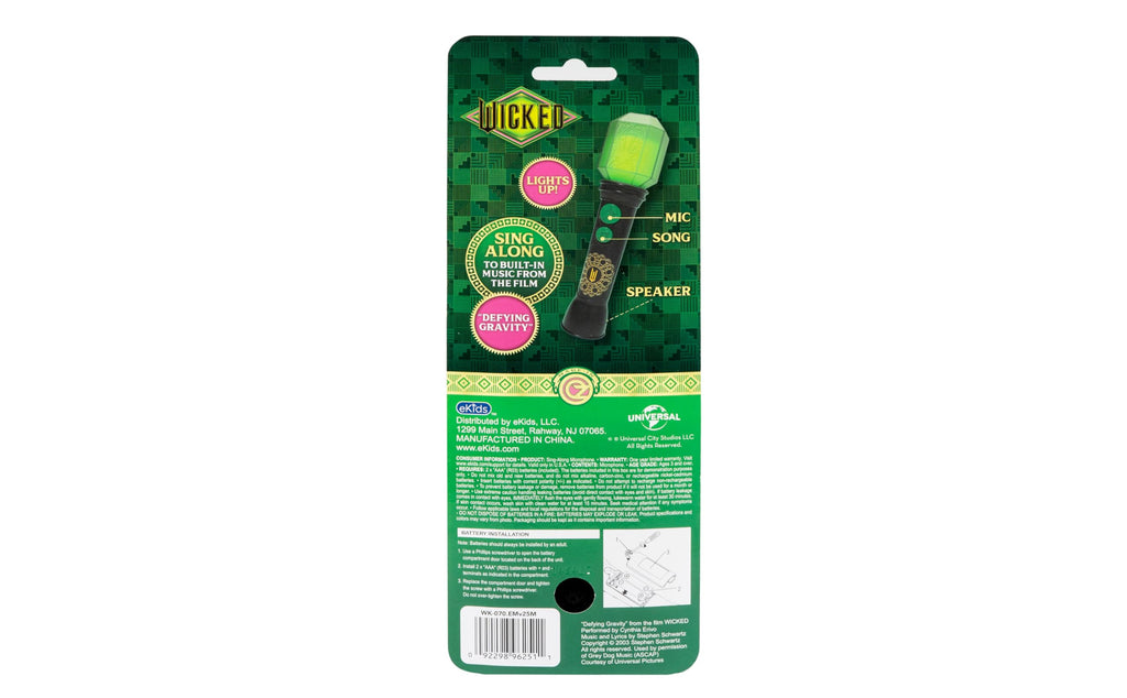 Wicked Sing Along Microphone with Built-in Music and Lights for Toddlers Ages 3+