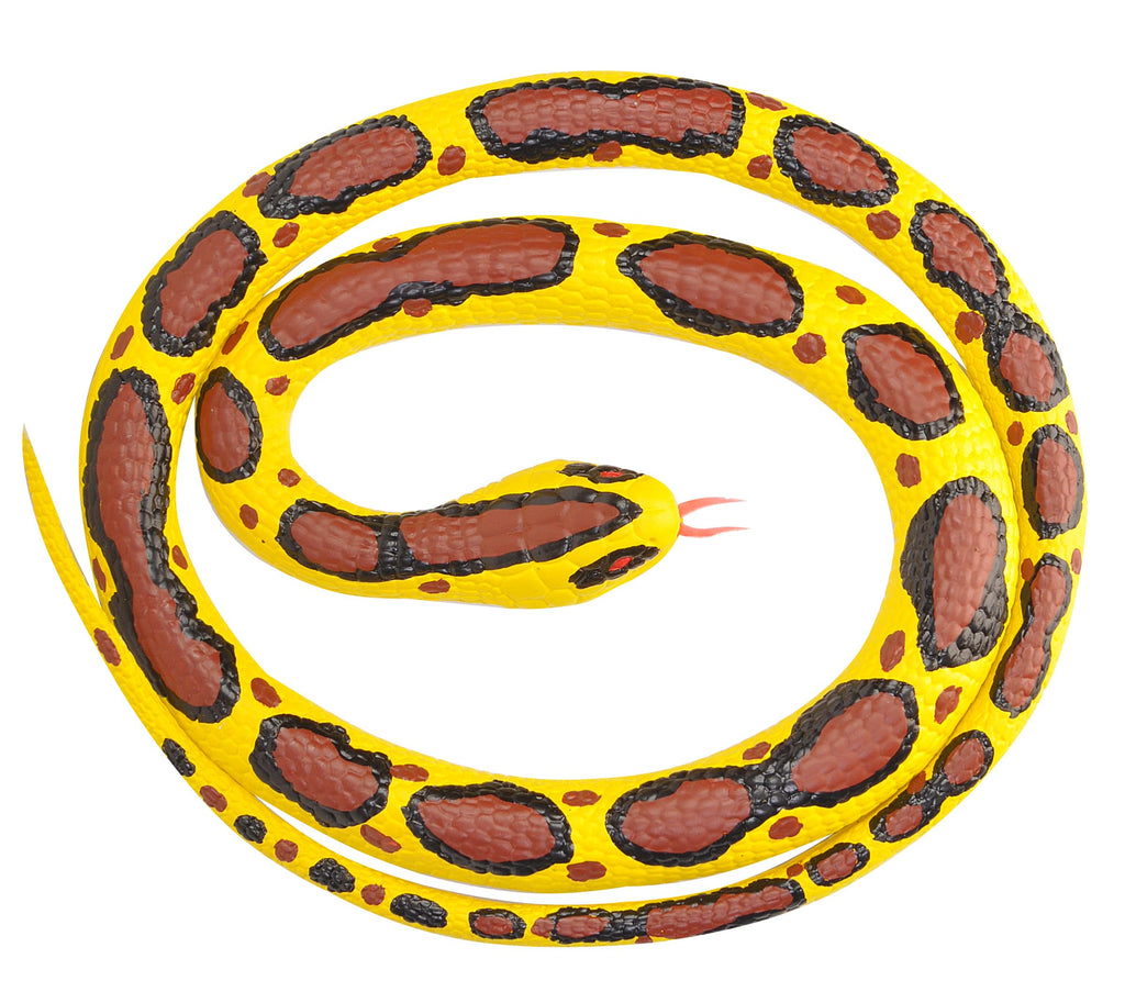 Wild Republic 46-Inch Burmese Python Rubber Snake Toy - Realistic Durable Reptile for Kids, Party Decor, and Gifts