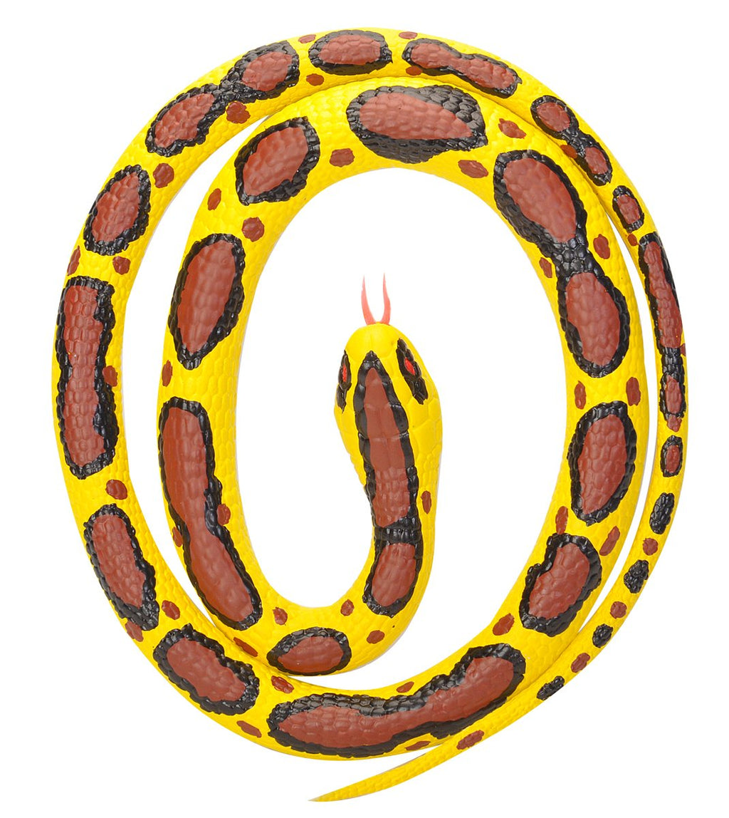 Wild Republic 46-Inch Burmese Python Rubber Snake Toy - Realistic Durable Reptile for Kids, Party Decor, and Gifts