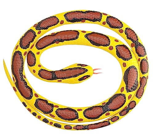 Wild Republic 46-Inch Burmese Python Rubber Snake Toy - Realistic Durable Reptile for Kids, Party Decor, and Gifts