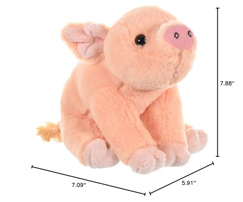 Wild Republic Cuddlekins Mini Baby Pig Plush, 8 Inches, Soft Pink Fur Stuffed Animal