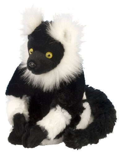 Wild Republic Cuddlekins Mini Black and White Lemur Plush - 8 Inch Stuffed Animal Made from Recycled Water Bottles