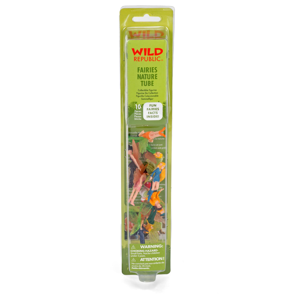 Wild Republic Fairy Figurines Tube – 10 Hand-Painted Winged Fairies with 5 Poses, 2 to 2.25 Inches, Reusable Tube for Travel and Storage, Ages 3+