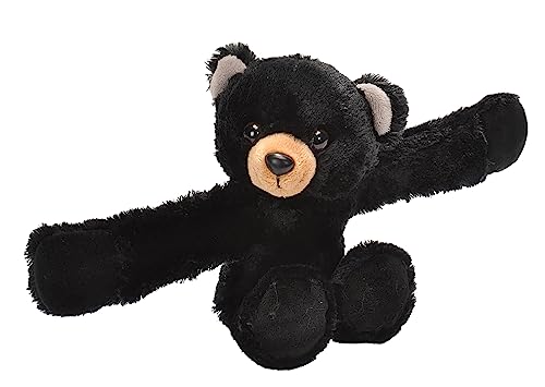 Wild Republic Huggers Black Bear Plush Slap Bracelet - 8 Inch Stuffed Animal That Hugs Back