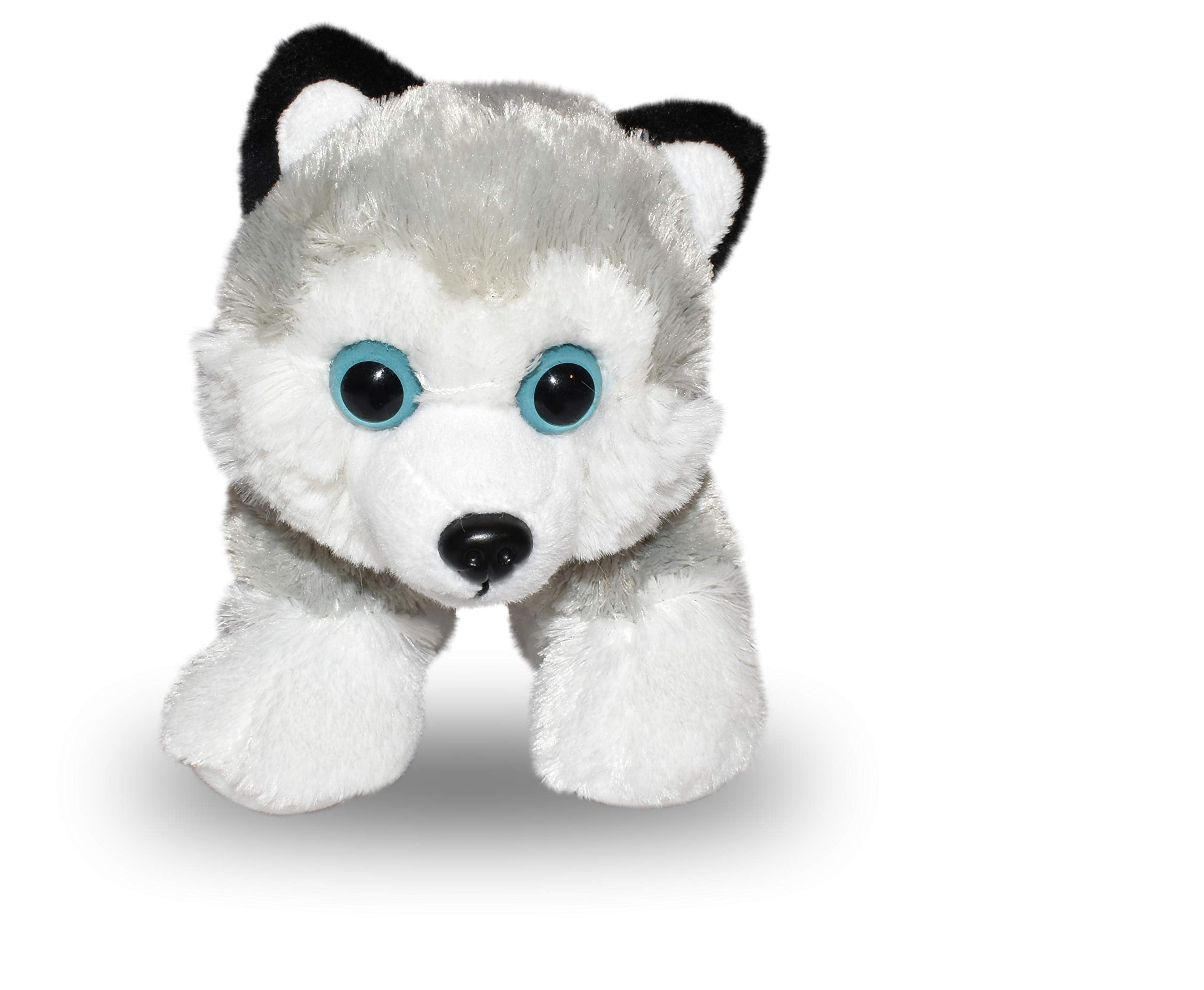 Wild Republic Husky Plush Toy – 7-Inch Stuffed Animal with Blue Eyes, Surface-Washable