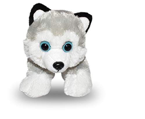 Wild Republic Husky Plush Toy – 7-Inch Stuffed Animal with Blue Eyes, Surface-Washable