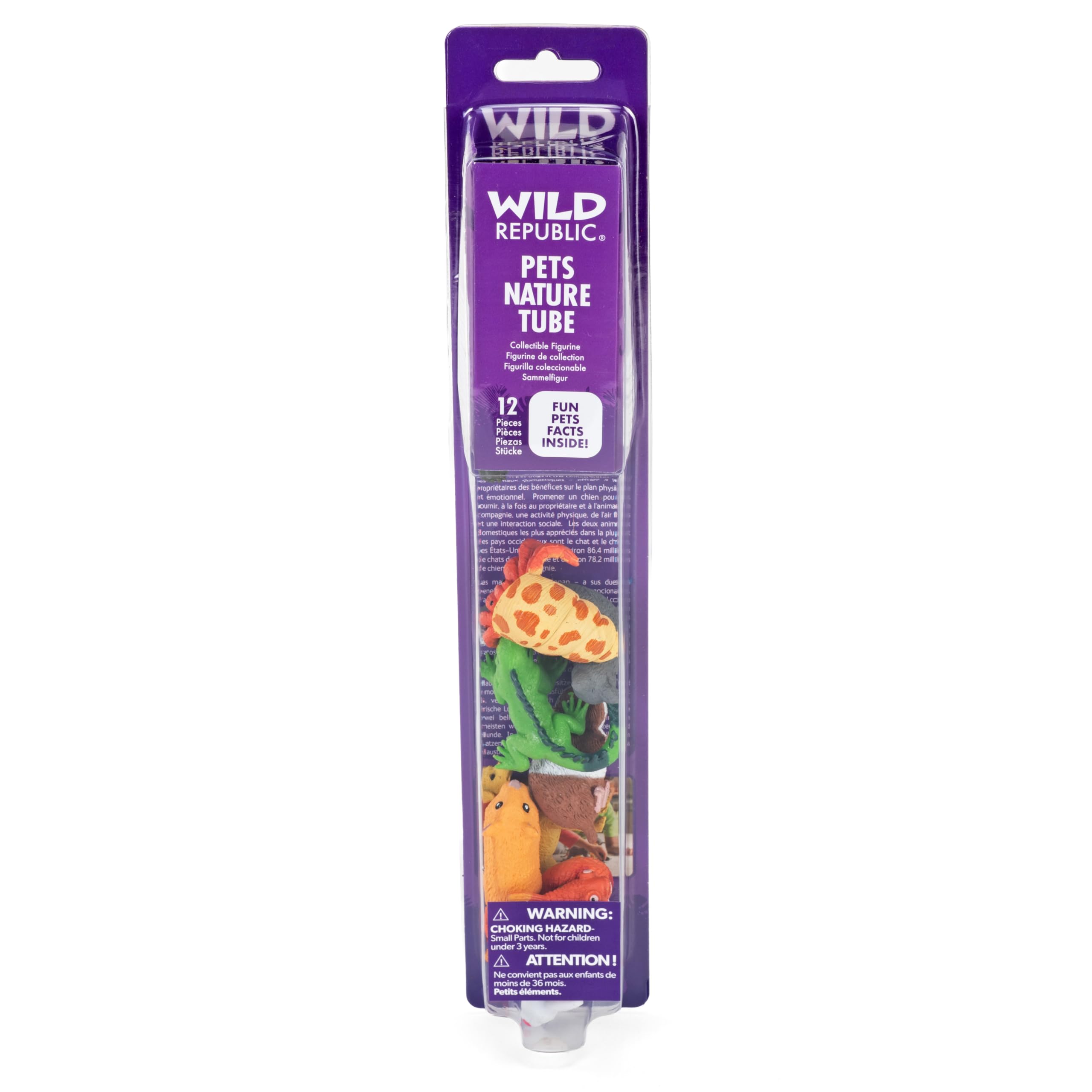 Wild Republic Pet Figurines Tube - 12 Hand-Painted Toy Animals for Imaginative Play, Ages 3+