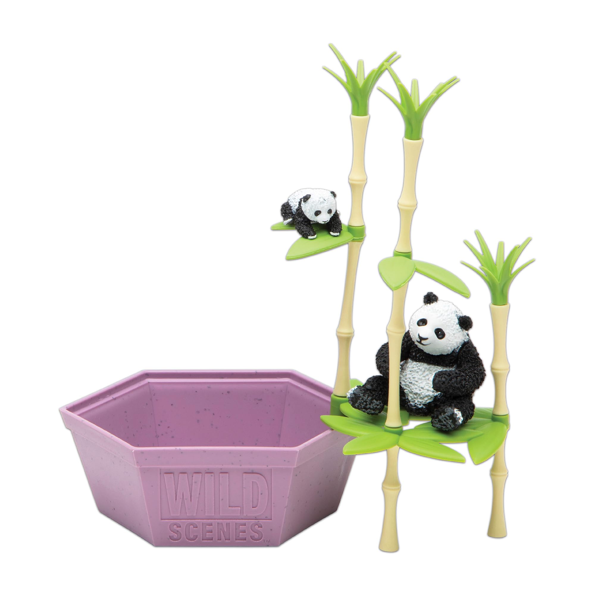 Wild Scenes Pandas' Bamboo Forest - Grow & Play Kit with Dill Seeds, Recycled Plastic Habitat Toy for Kids Ages 4+