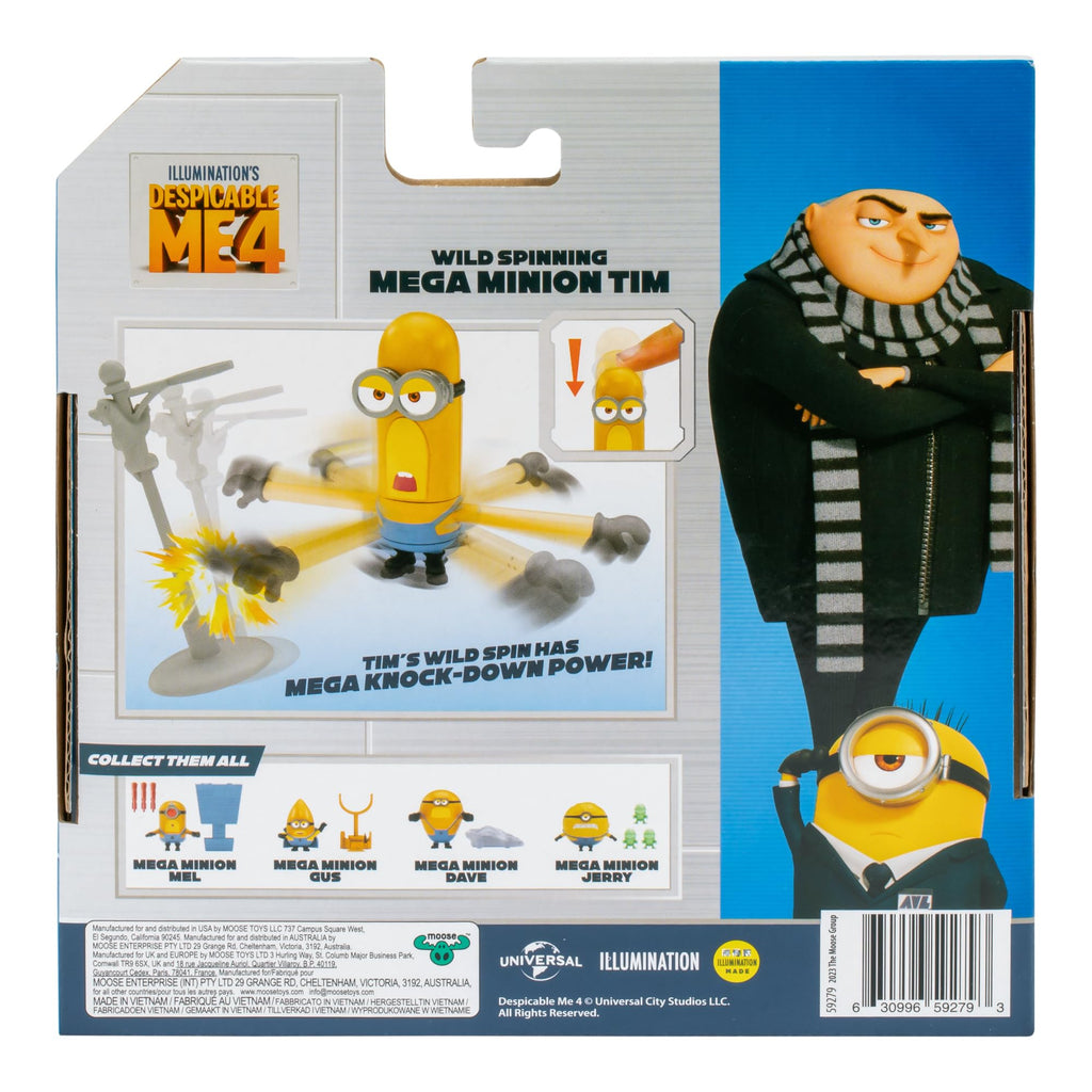 Wild Spinning Mega Tim Action Figure from Despicable Me 4 – Press Down to Spin and Knock Down