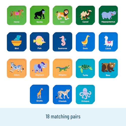 Wildkin Memory Matching Game – 36 Animal Cards for Kids Ages 3+