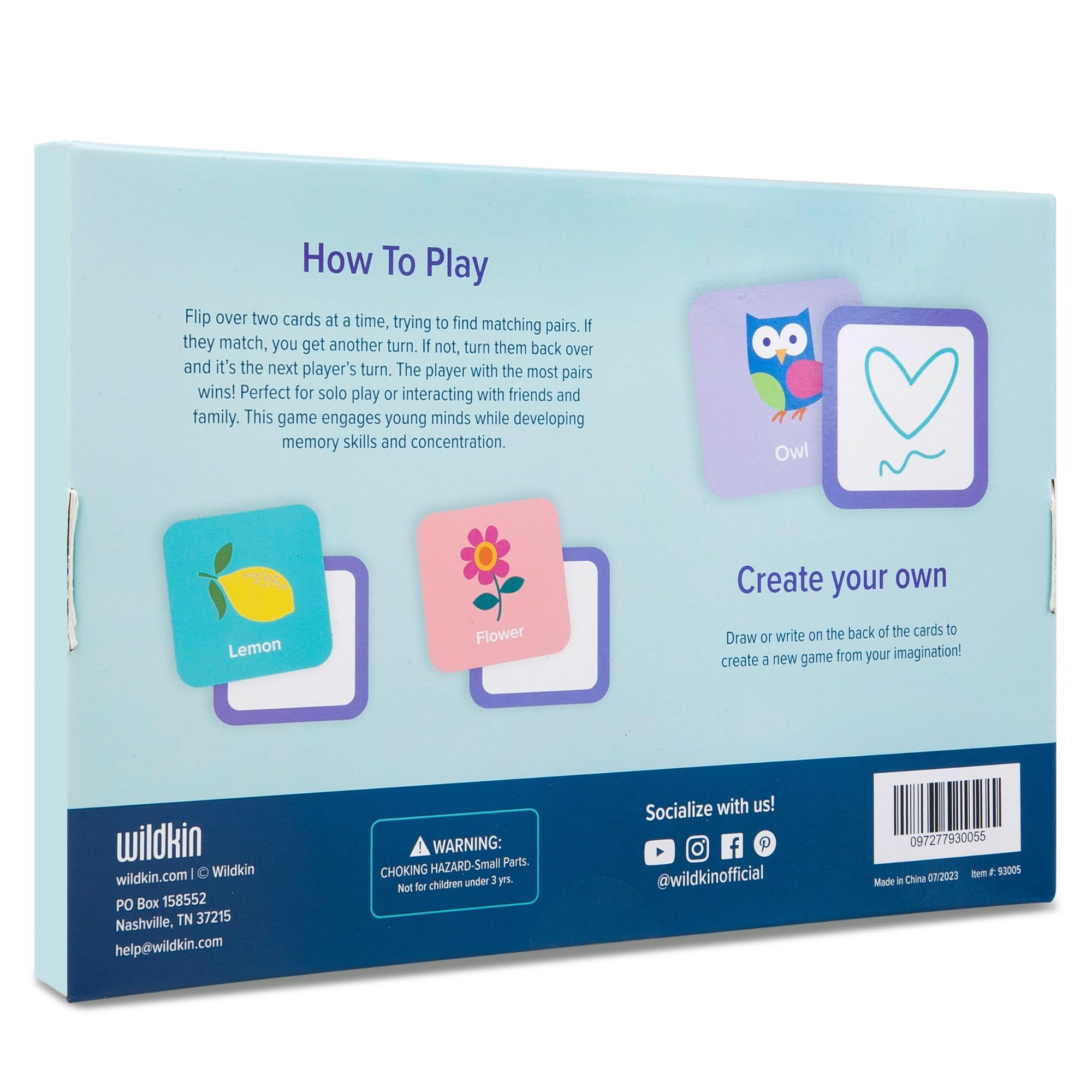 Wildkin Memory Matching Game – 72 Durable Cards for Toddlers & Preschoolers