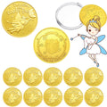 WINDSIUUU 10-Pack Tooth Fairy Coins - Gold Plated Metal Commemorative Coins for Lost Teeth, Kids Tooth Fairy Gifts