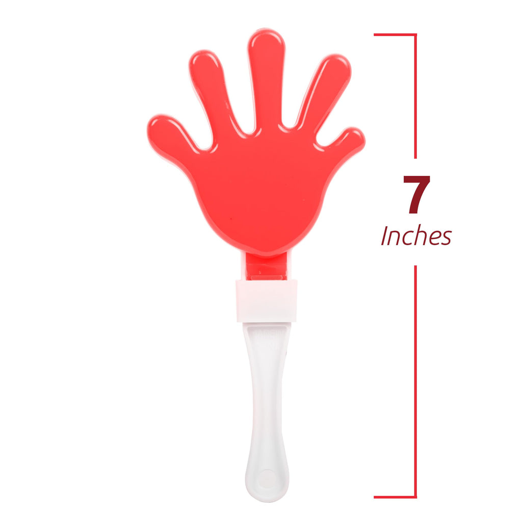 Windy City Novelties 12-Pack Mini Hand Clappers – 7-Inch Plastic Noisemakers, Red/White/Blue