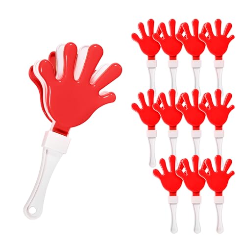 Windy City Novelties 12-Pack Mini Hand Clappers – 7-Inch Plastic Noisemakers, Red/White/Blue