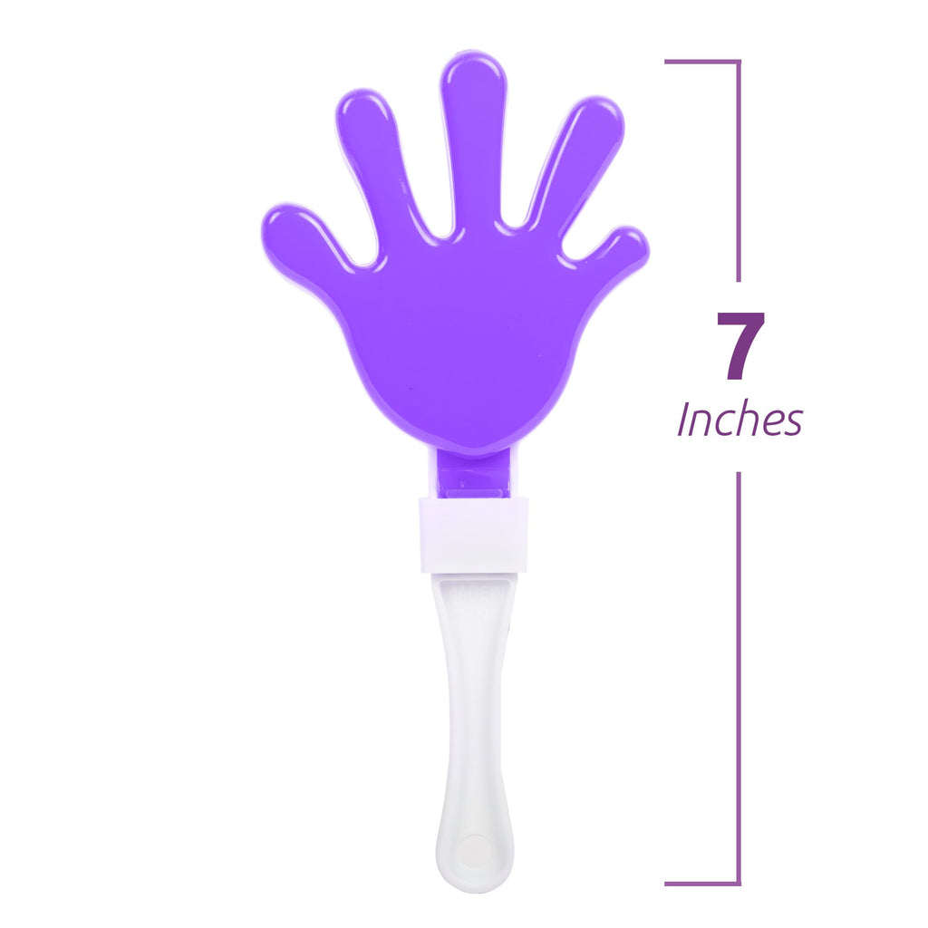 Windy City Novelties 12-Pack Mini Hand Clappers – Purple/White Loud Noisemakers for Sports Events