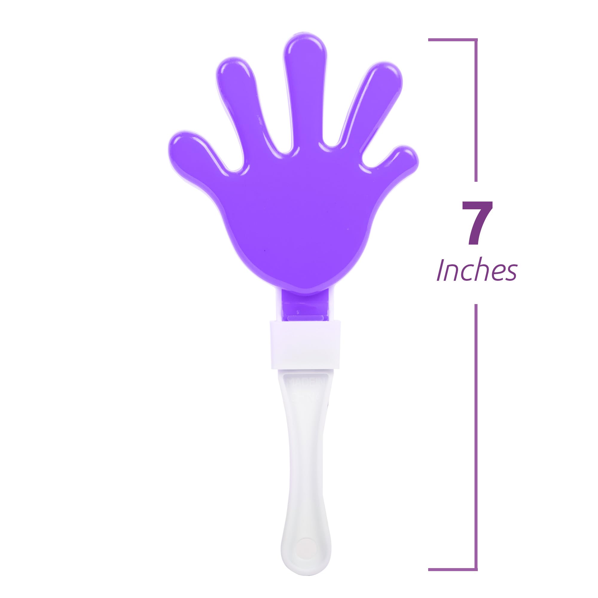 Windy City Novelties 12-Pack Mini Hand Clappers – Purple/White Loud Noisemakers for Sports Events