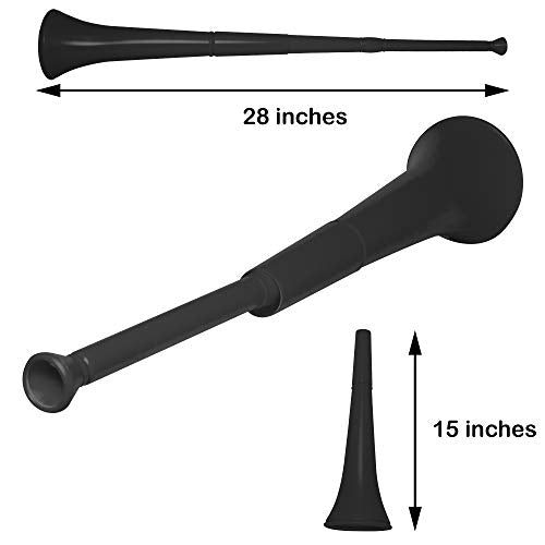 Windy City Novelties Black Collapsible Stadium Horn 28" - Loud Vuvuzela Noisemaker for Sports Fans