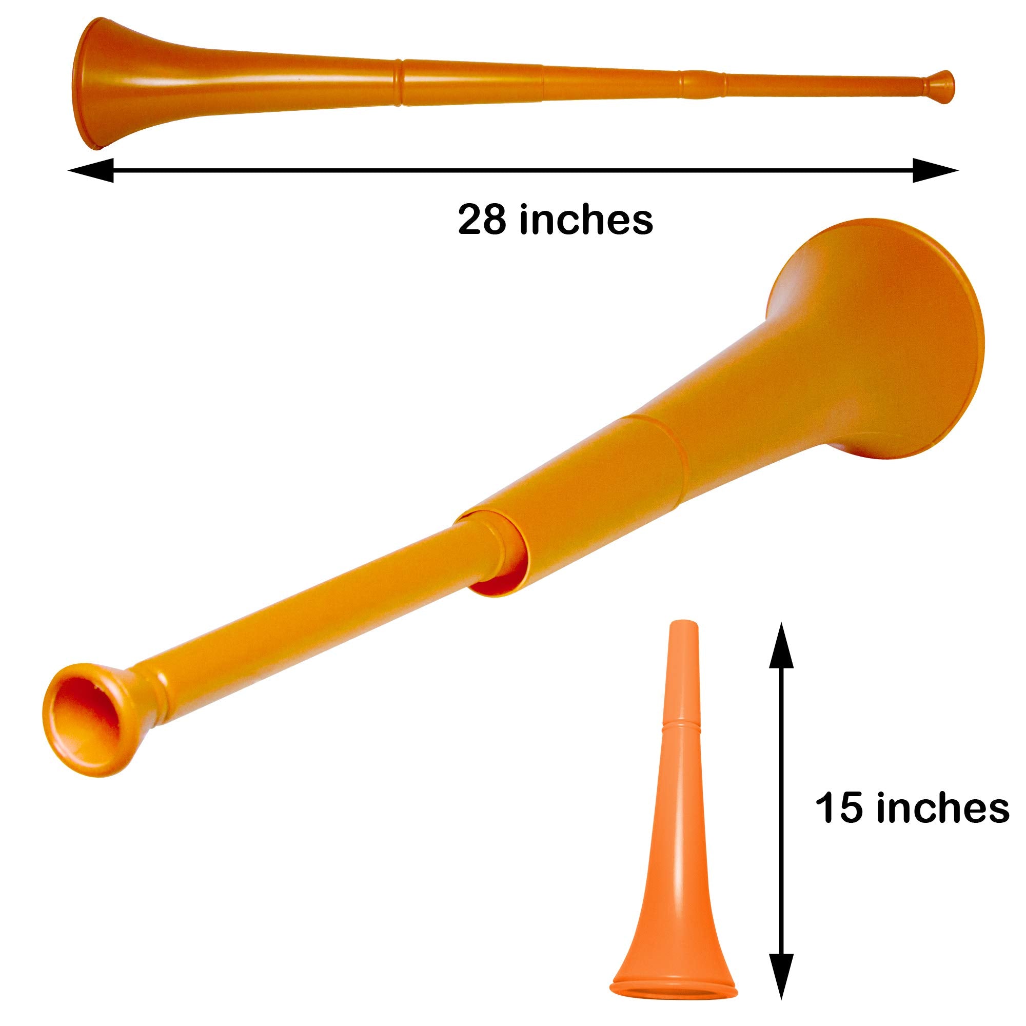 Windy City Novelties Orange Collapsible Stadium Horn – 28-Inch Loud Noisemaker