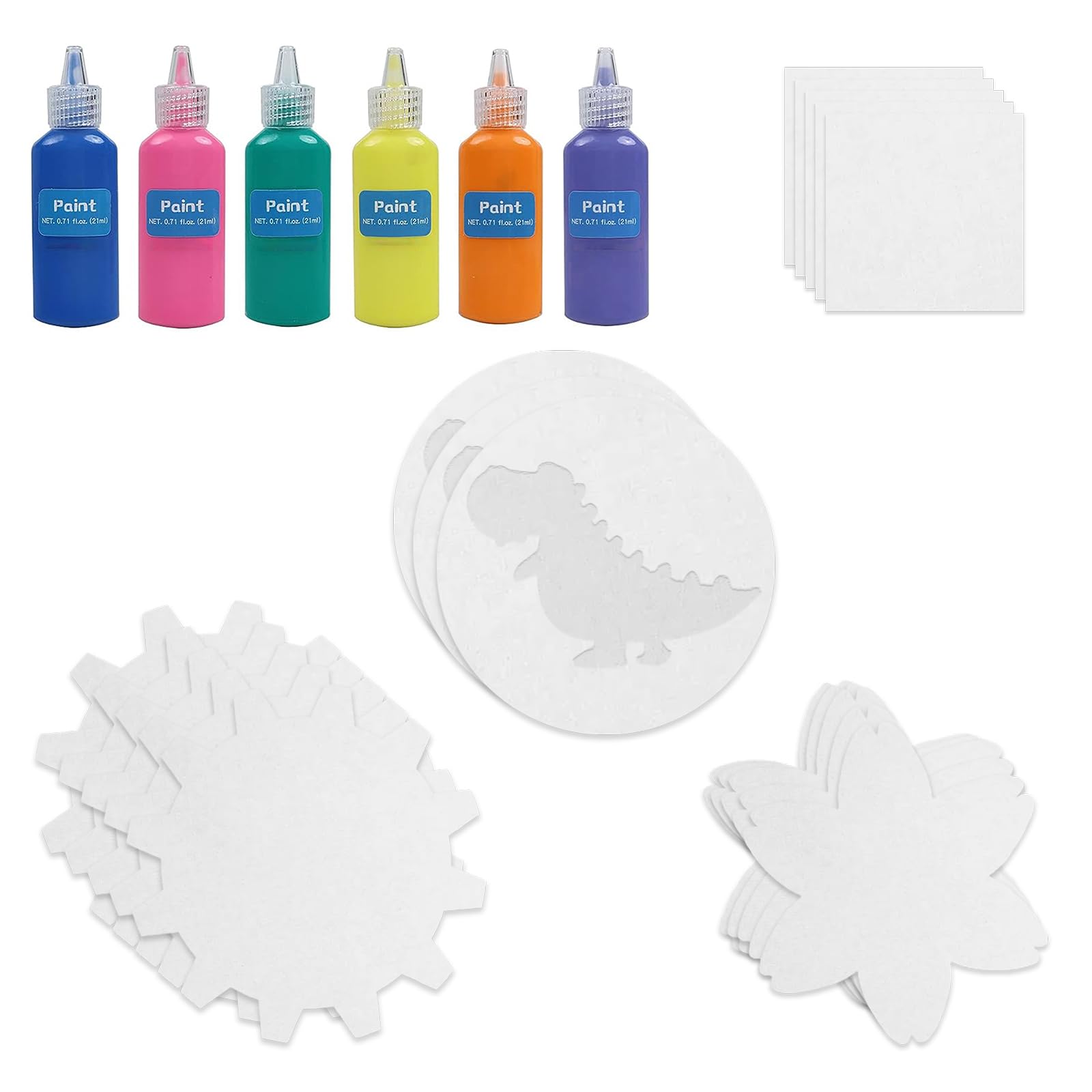 Wings Giant Spin Art Machine Refill Pack: 5 Shapes of Cards & 6 Paint Bottles