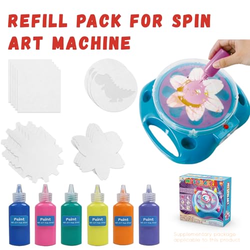 Wings Giant Spin Art Machine Refill Pack: 5 Shapes of Cards & 6 Paint Bottles