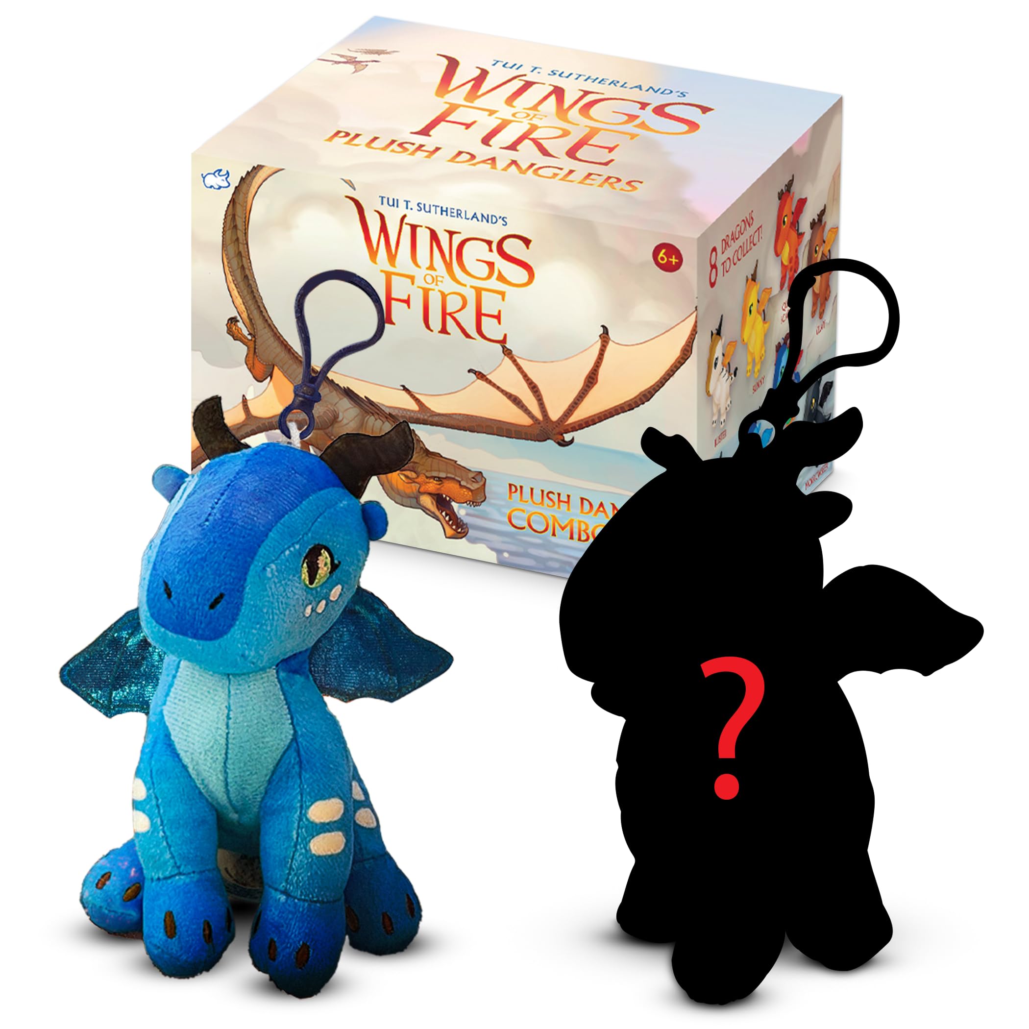Wings of Fire Plush Danglers: Tsunami & Mystery Dragon Combo Box – Soft Collectibles with Backpack Clip