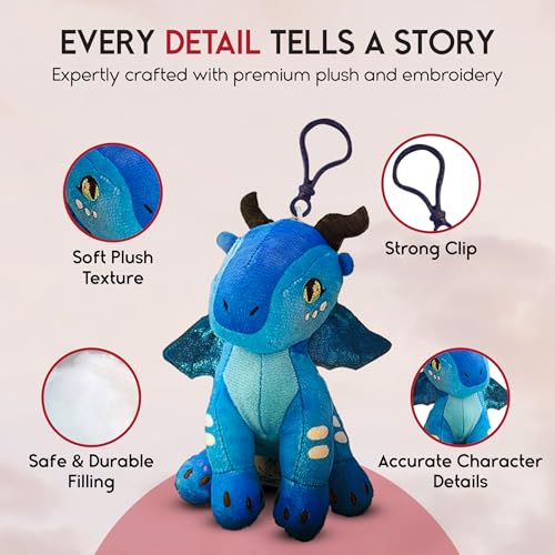 Wings of Fire Plush Danglers: Tsunami & Mystery Dragon Combo Box – Soft Collectibles with Backpack Clip