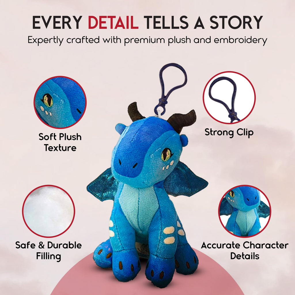 Wings of Fire Plush Danglers: Tsunami & Mystery Dragon Combo Box – Soft Collectibles with Backpack Clip