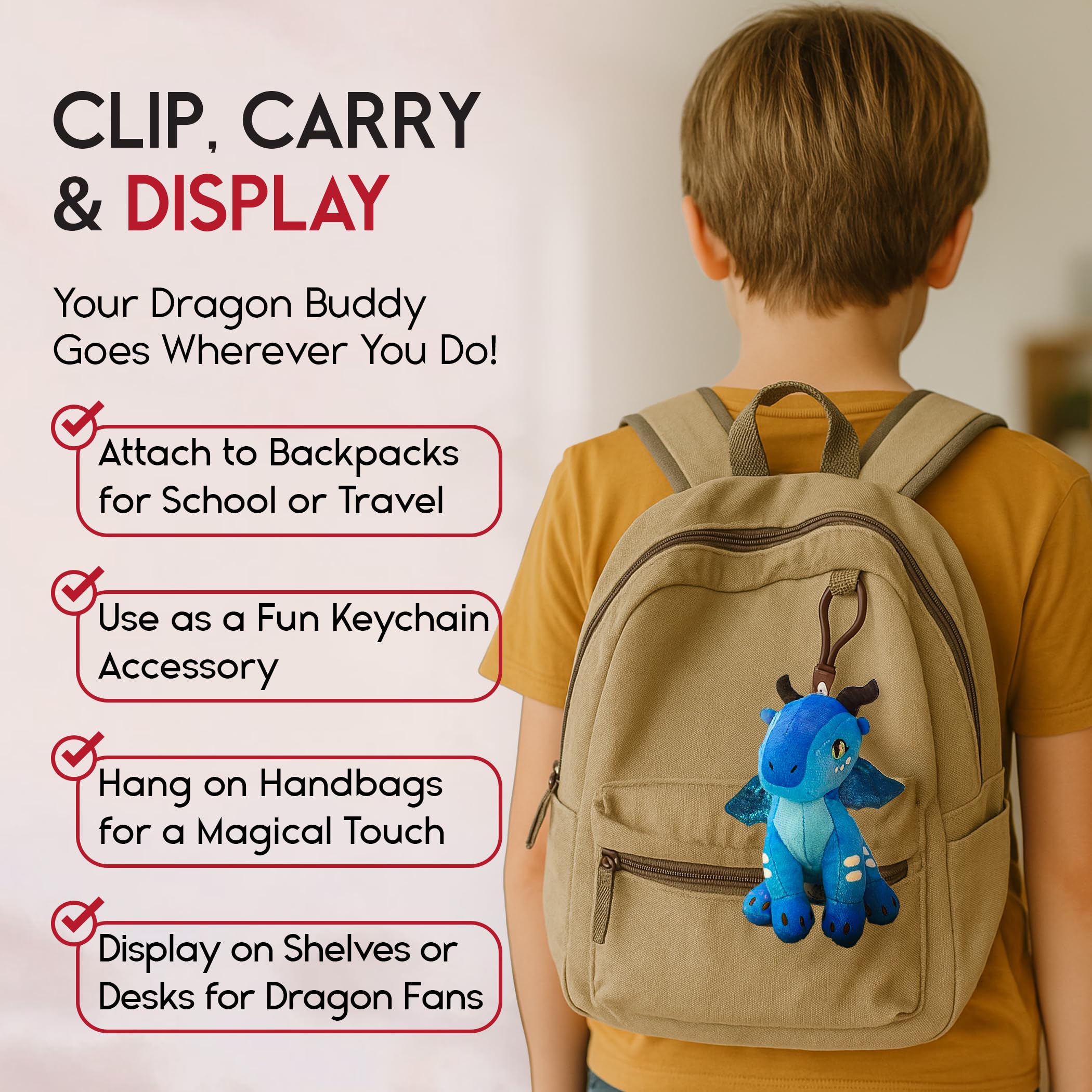Wings of Fire Plush Danglers: Tsunami & Mystery Dragon Combo Box – Soft Collectibles with Backpack Clip