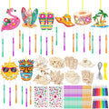 WinnerWhy 16-Pack DIY Summer Wind Chime Kit - Craft Flamingos, Tiki, Surfboards