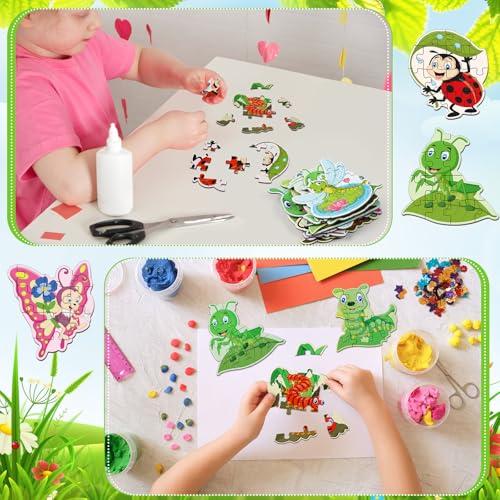 WinnerWhy 24 Pack Insect Puzzles for Kids – 12 Bug Designs, 8-Piece Jigsaw, Spring Theme Party Favors