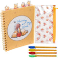 Winnie the Pooh Spiral Notebook Set with Gel Pens & Pencil Pouch - 96 Lined Pages, Tab Dividers, Yellow Vinyl Cover