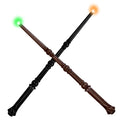 WinSence Light Up Magic Wizard Wand with Sounds & 4 Colors, 2 Pack (Black & Brown) for Kids Cosplay