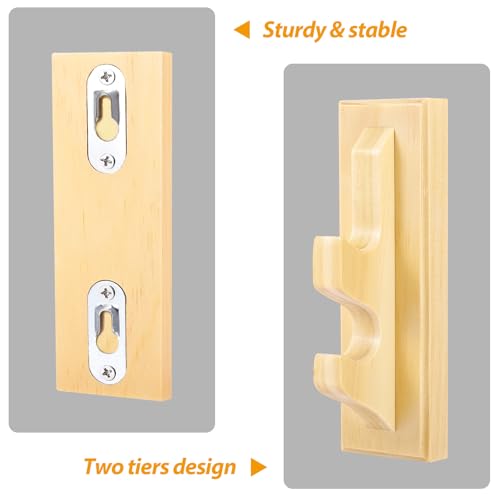 WinSence Wall Mount Wizard Wand Display - 2 Tier Natural Wood Holder