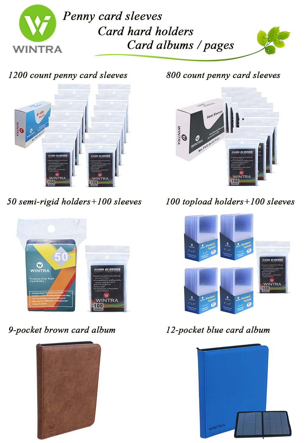 WINTRA 1000 Clear Penny Card Sleeves – 2-5/8 x 3-5/8" Soft Protectors for Sports & Trading Cards