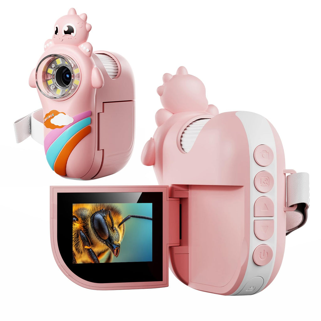 WINWEND Kids Digital Microscope 2-Inch 1000X Zoom, Handheld Camera, Pink – Educational Gift for Ages 3-12