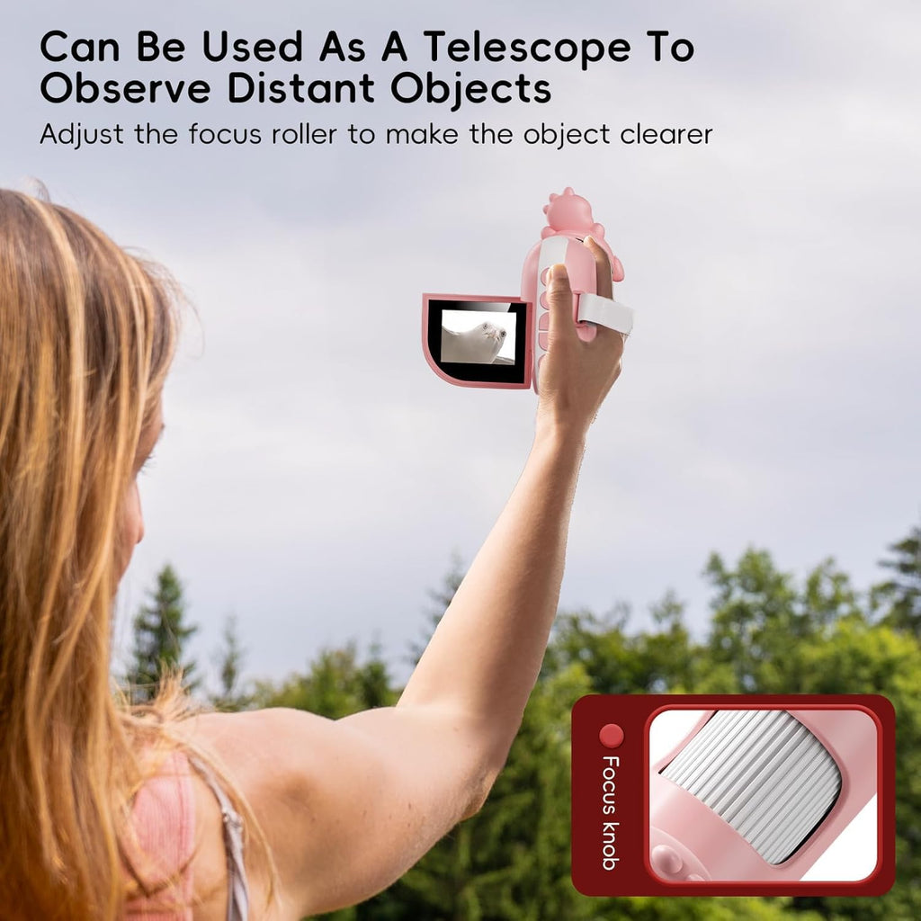 WINWEND Kids Digital Microscope 2-Inch 1000X Zoom, Handheld Camera, Pink – Educational Gift for Ages 3-12
