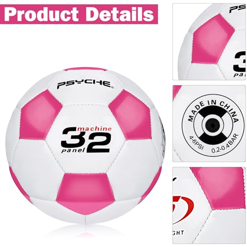 Wisdom Leaves Mini Soccer Ball Size 1.5 – Soft Lightweight PVC Ball for Toddlers & Kids, Indoor/Outdoor Play, Rose Red-White