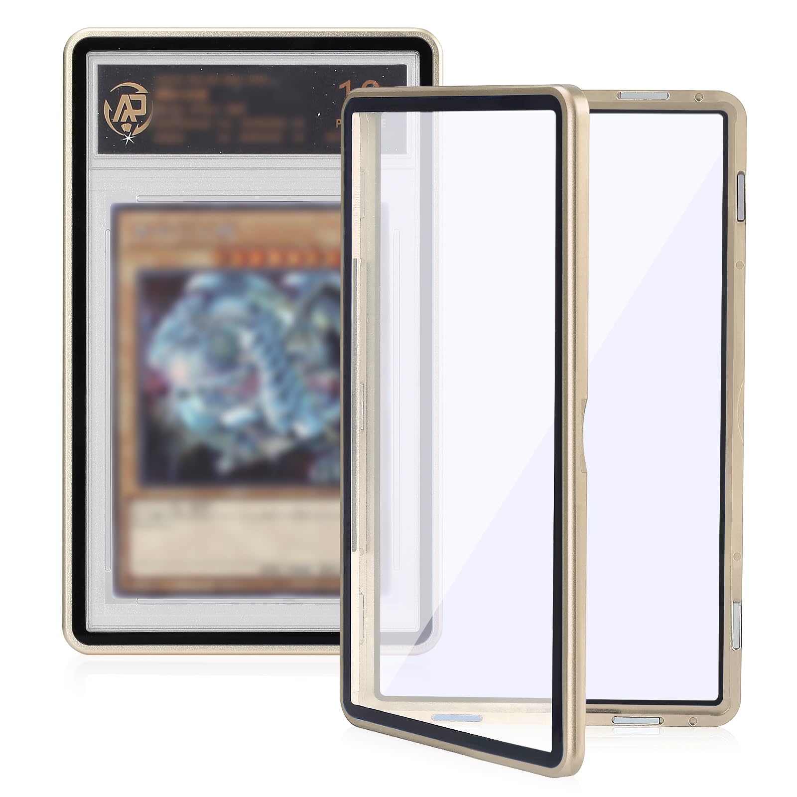 Wisvov Gold Aluminum Alloy Magnetic Graded Card Case – Drop-Tested 9-Point Lock Protector for 35PT PSA/CSG Slabs, UV Resistant Display & Long-Term Storage