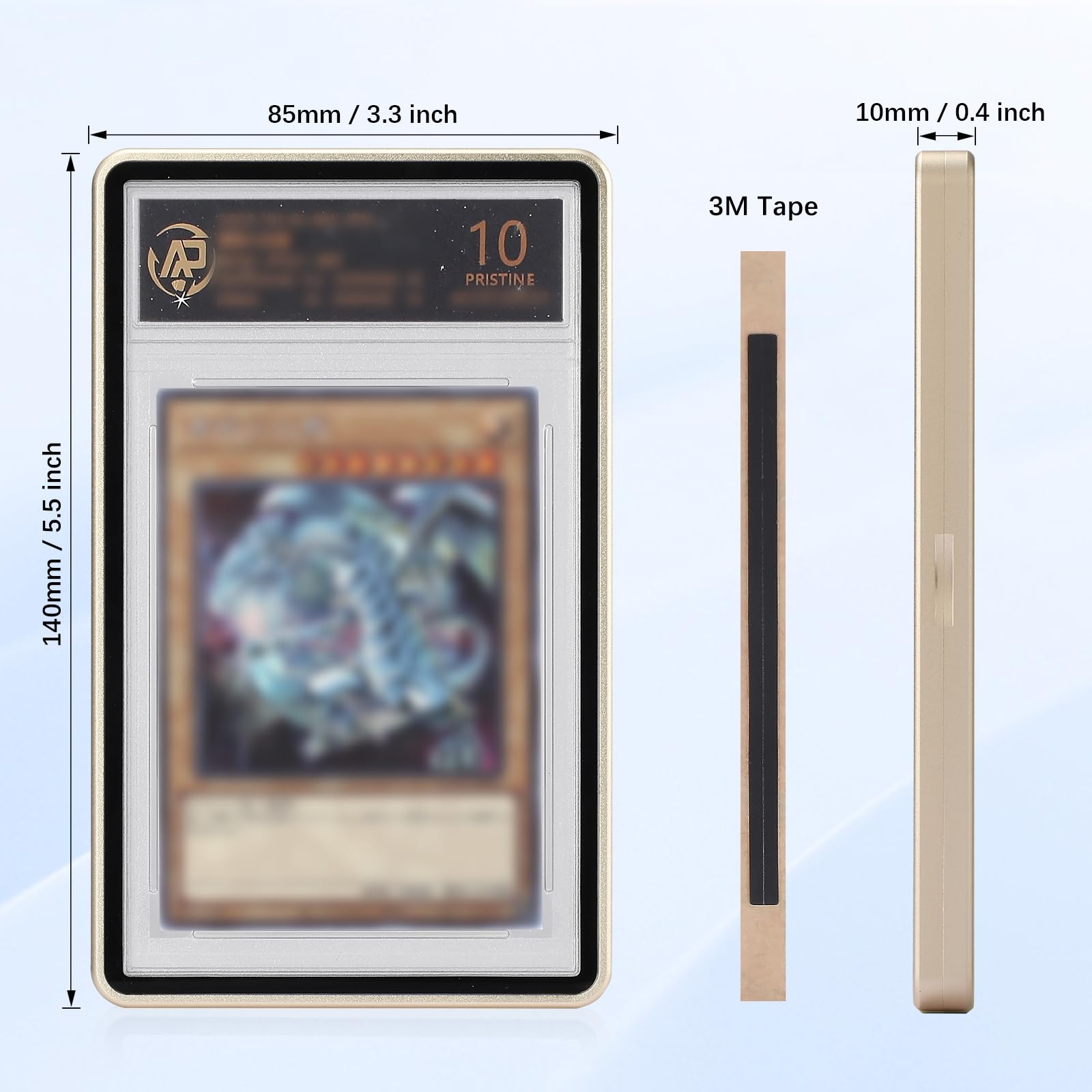 Wisvov Gold Aluminum Alloy Magnetic Graded Card Case – Drop-Tested 9-Point Lock Protector for 35PT PSA/CSG Slabs, UV Resistant Display & Long-Term Storage