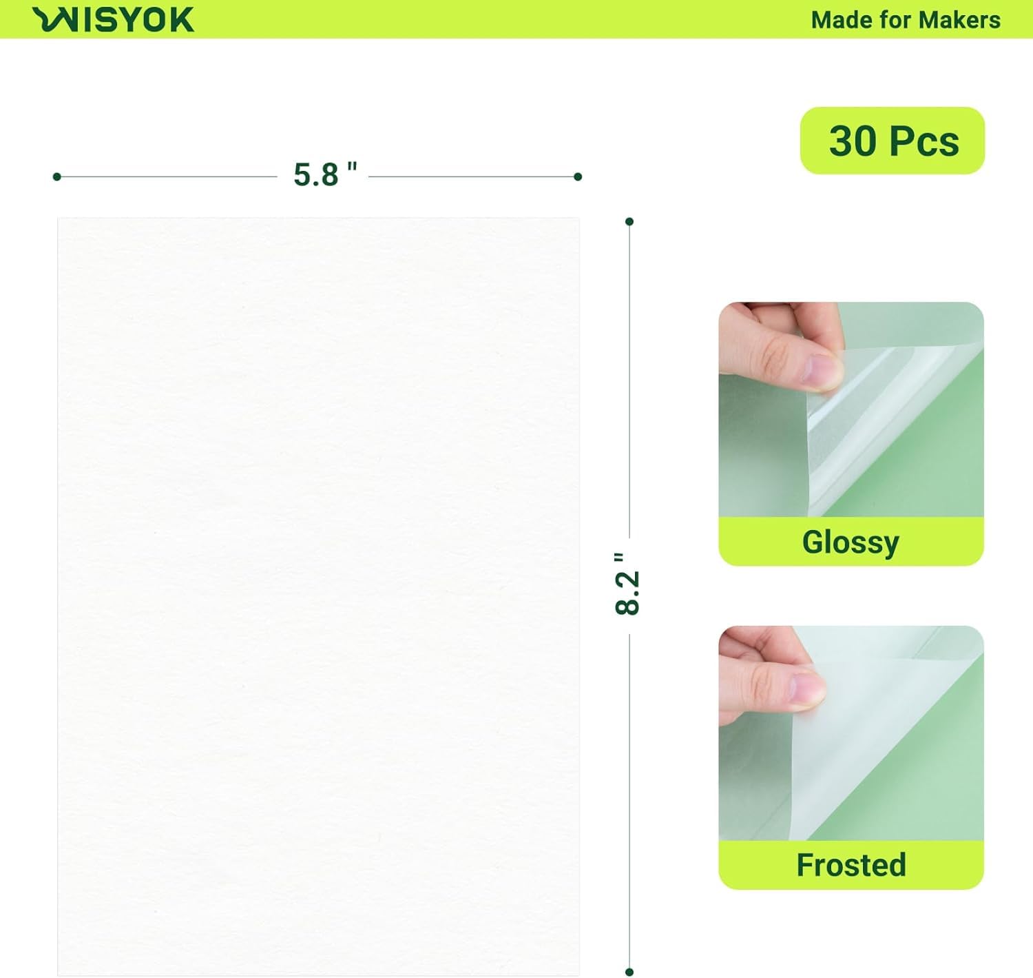 WISYOK 50 Pack Shrinky Plastic Sheets - 8.5 x 5.8 inch Frosted PVC Film for DIY Keychains Crafts