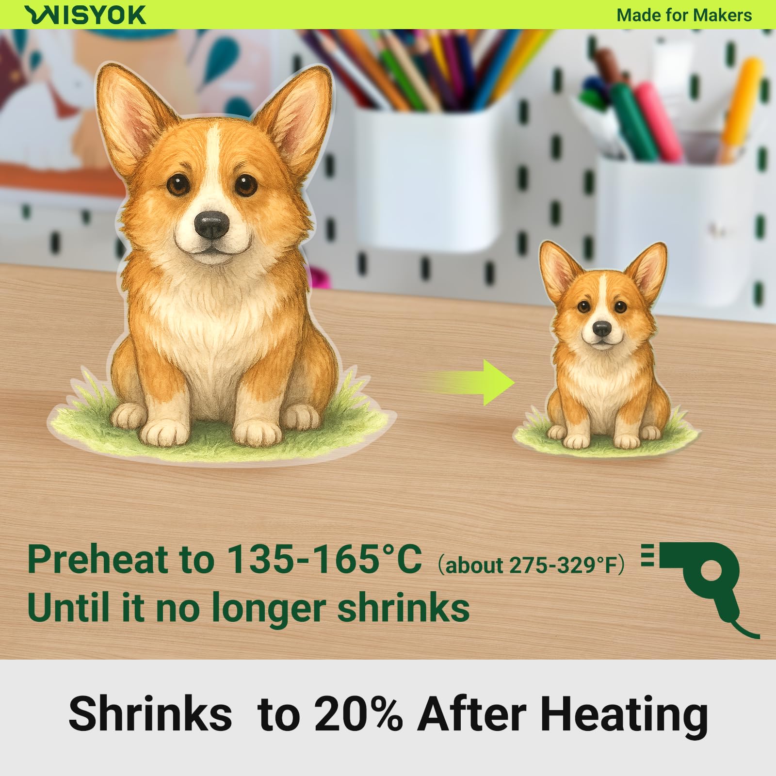 WISYOK 50 Pack Shrinky Plastic Sheets - 8.5 x 5.8 inch Frosted PVC Film for DIY Keychains Crafts