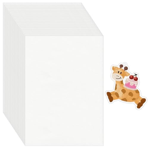 WISYOK 50 Pack Shrinky Plastic Sheets - 8.5 x 5.8 inch Frosted PVC Film for DIY Keychains Crafts