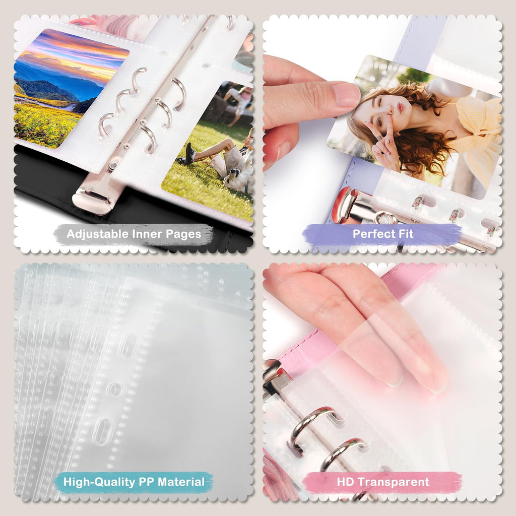WITHYU A5 Kpop Photocard Binder - Pink, 240-Card Capacity, 4-Pocket Pages, Magnetic Closure