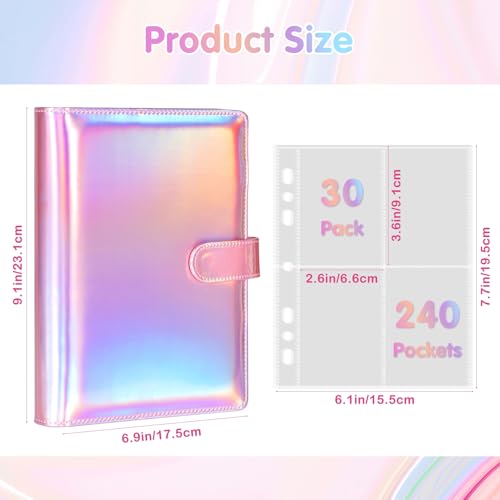 WITHYU A5 Kpop Photocard Binder – Shining Pink, 240-Card Capacity with Magnetic Closure