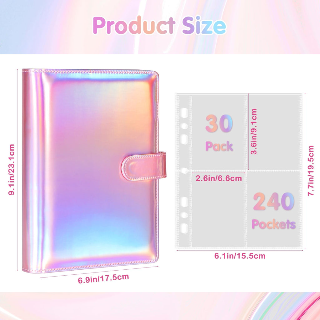 WITHYU A5 Kpop Photocard Binder – Shining Pink, 240-Card Capacity with Magnetic Closure