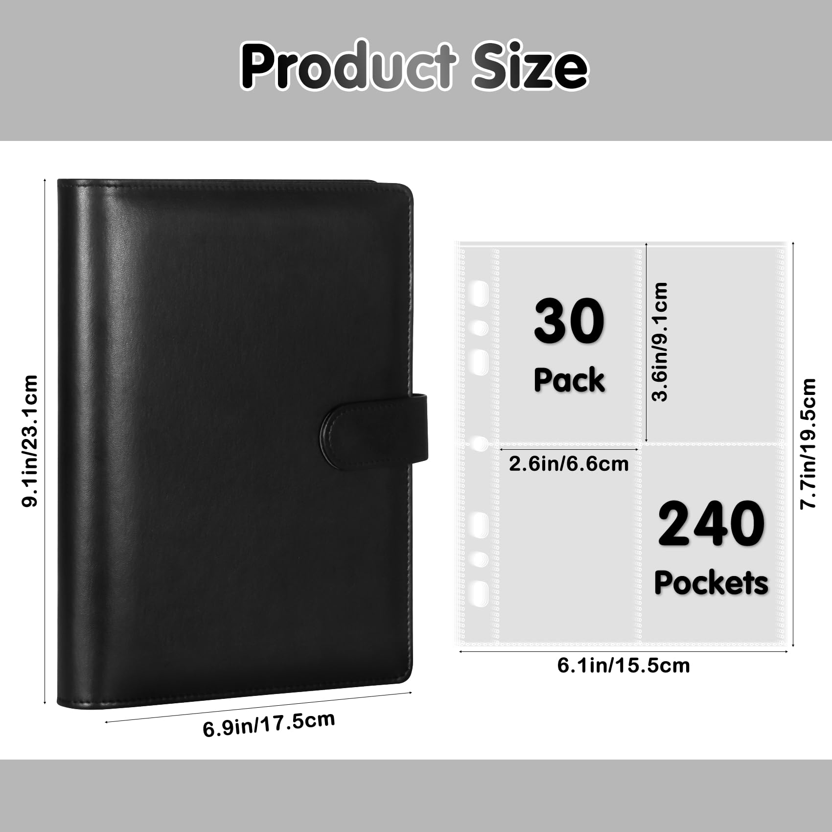 WITHYU A5 Photocard Binder – PU Leather 240-Card Album with Magnetic Closure